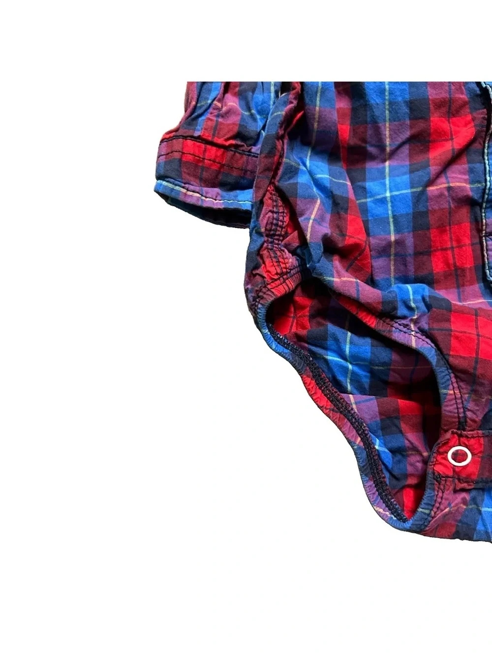 Toddler Boy Oshkosh Plaid Button Up Bodysuit Size 18-24 Months